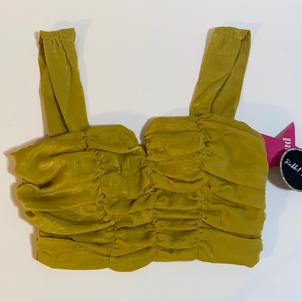 Mustard yellow crop top belly top size X-Small. NWT.